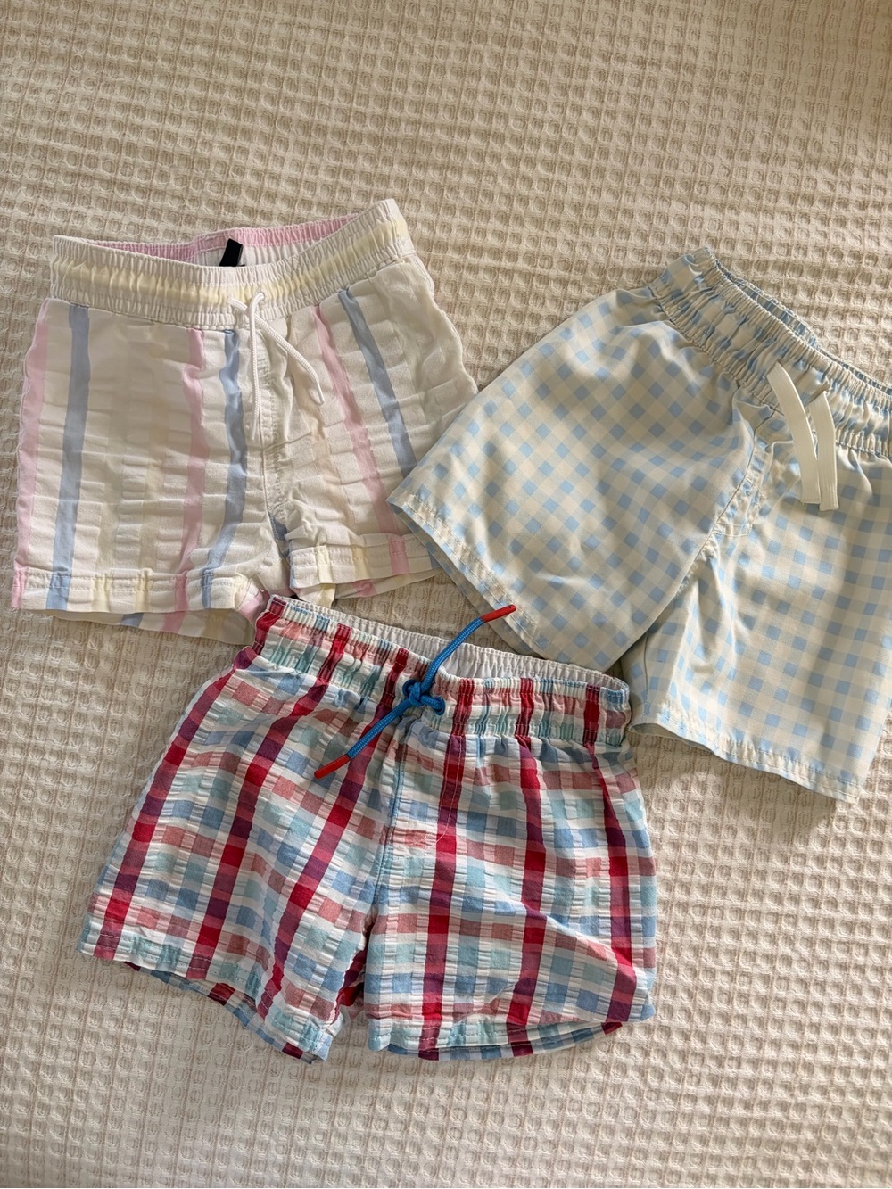 Janie and Jack/Cat & Jack Pastel & Plaid Swim Trunks 2T